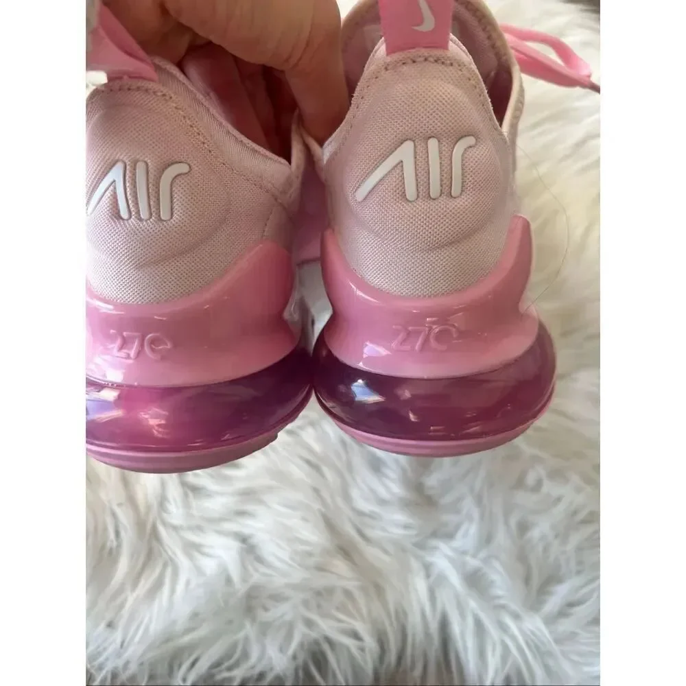 Nike Air Max 270 GS Pink Foam White Sneakers Size 7Y CV9645-600